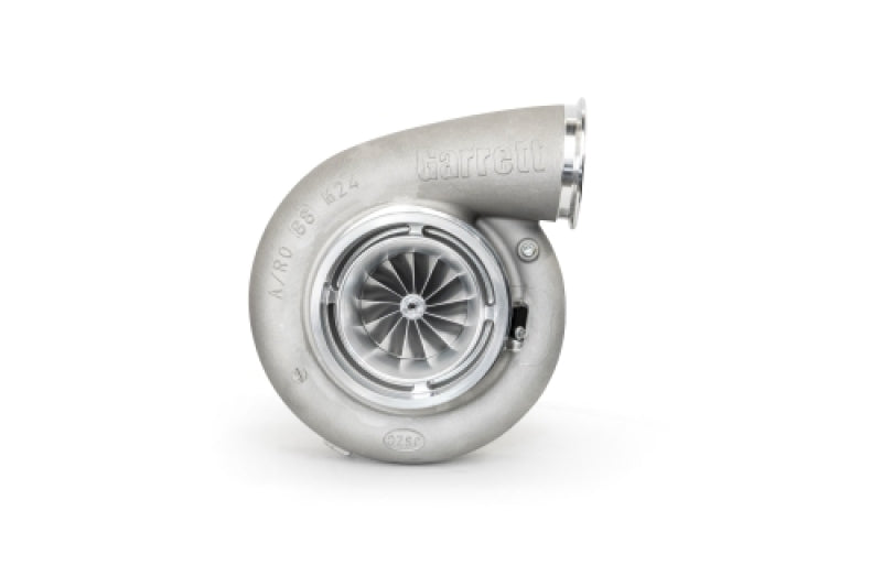 Garrett G50-1900 88mm Super Core turbo, front angle showing compressor wheel and cast housing