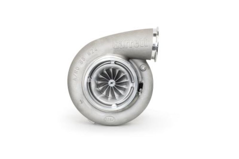 Garrett G47-1850 88mm Super Core turbo, front angled view showing compressor wheel and housing