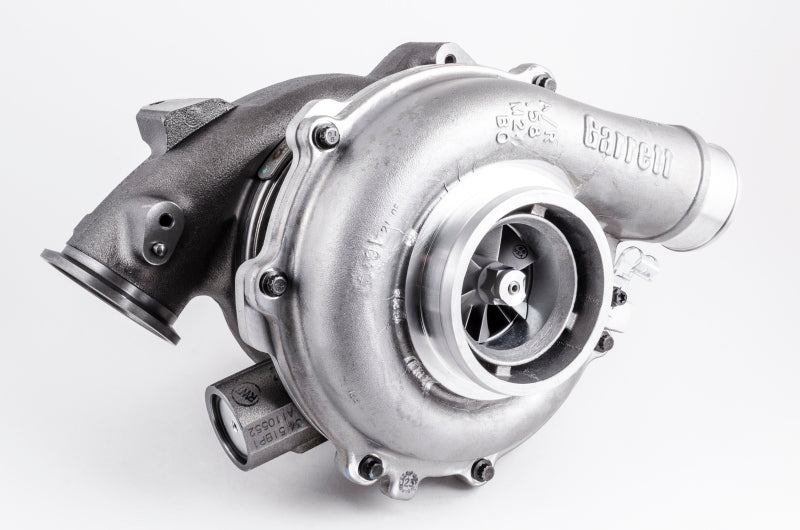 Garrett PowerMax GT3788VA turbo, front angle view showing compressor wheel, cast housing and inlet flange