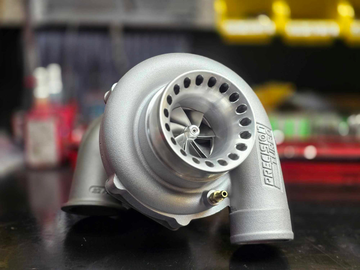 Precision 6266 Gen 2 BB Turbo, front angle view showing compressor wheel, housing, and oil fitting