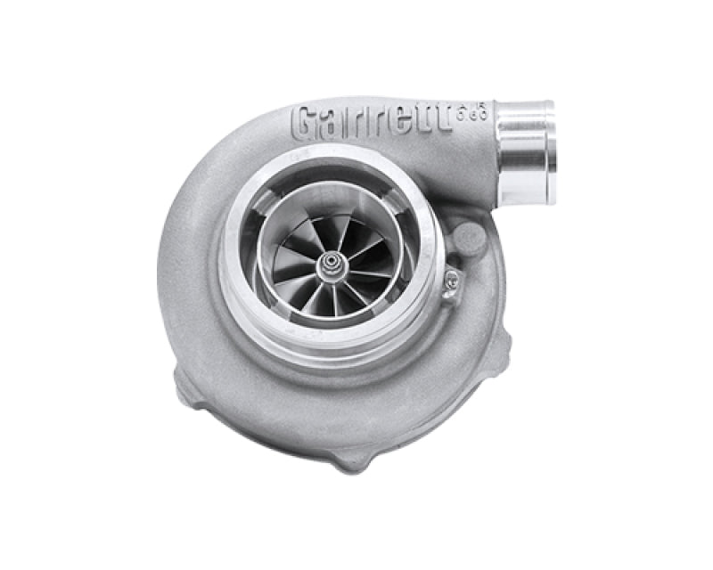 Garrett GTX3076R Gen II Super Core, front angle view showing compressor wheel, housing, and outlet flange