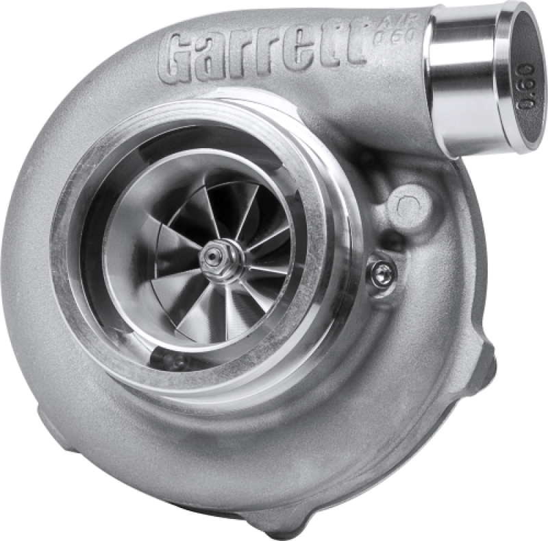 Garrett GTX3576R Gen II turbo, front angle showing compressor wheel, housing and A/R 0.60 outlet