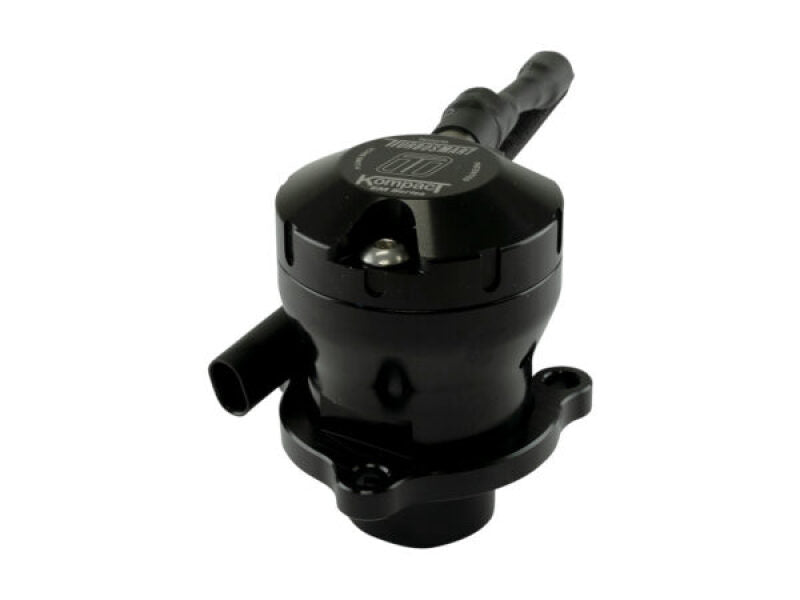 Turbosmart BMW B58 Gen 3 Plumb Back Kompact EM BOV, black anodized body, side inlet fitting, top outlet hose barb