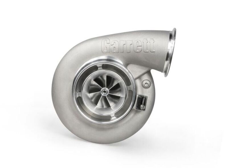 Garrett GXR45-67 turbo super core, front angle showing compressor wheel, housing, and outlet elbow