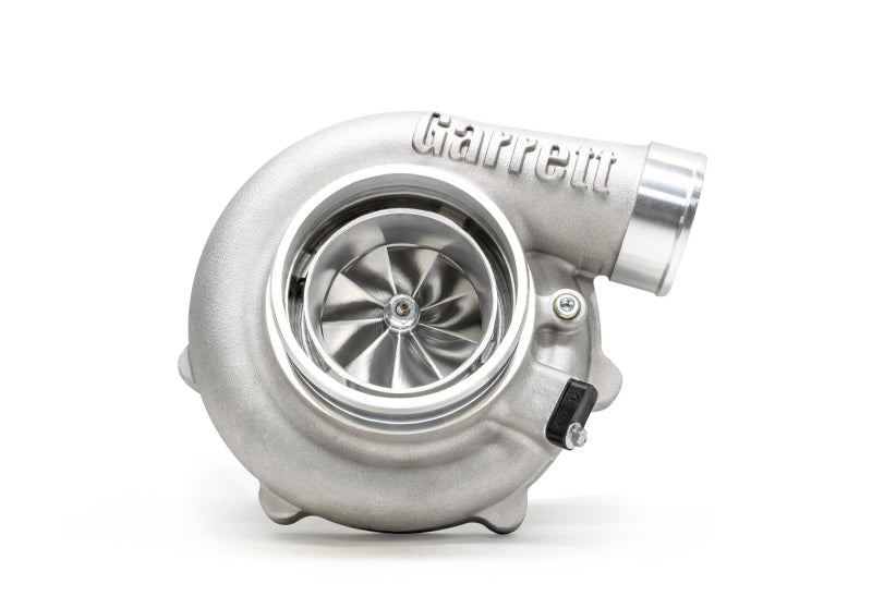 Garrett G35-900 Super Core turbo, reverse rotation, front angle showing compressor wheel and housing