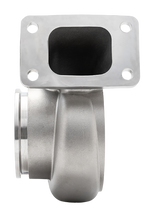 Xona Rotor XR-64S T3 1.21 A/R turbine housing, side view showing T3 flange inlet and V-band outlet