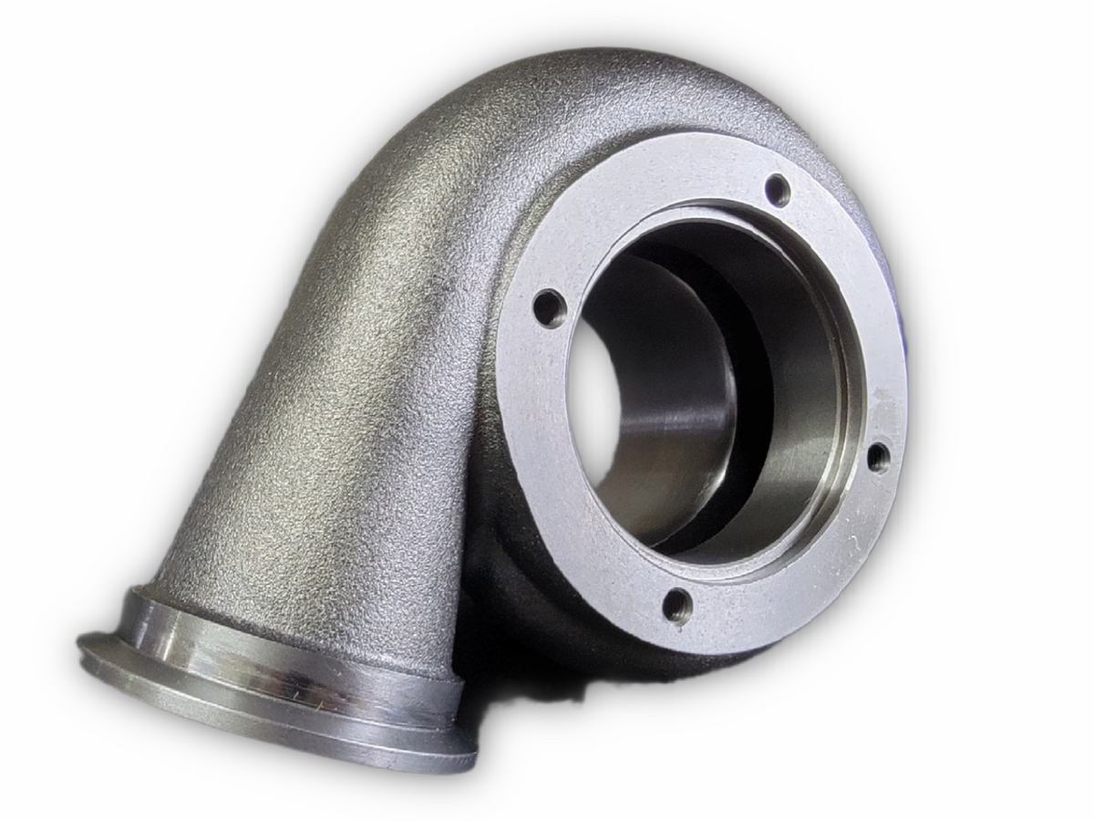 Borg Warner S300SX3 turbine housing, .86 A/R, cast finish, V-band outlet flange and inlet visible
