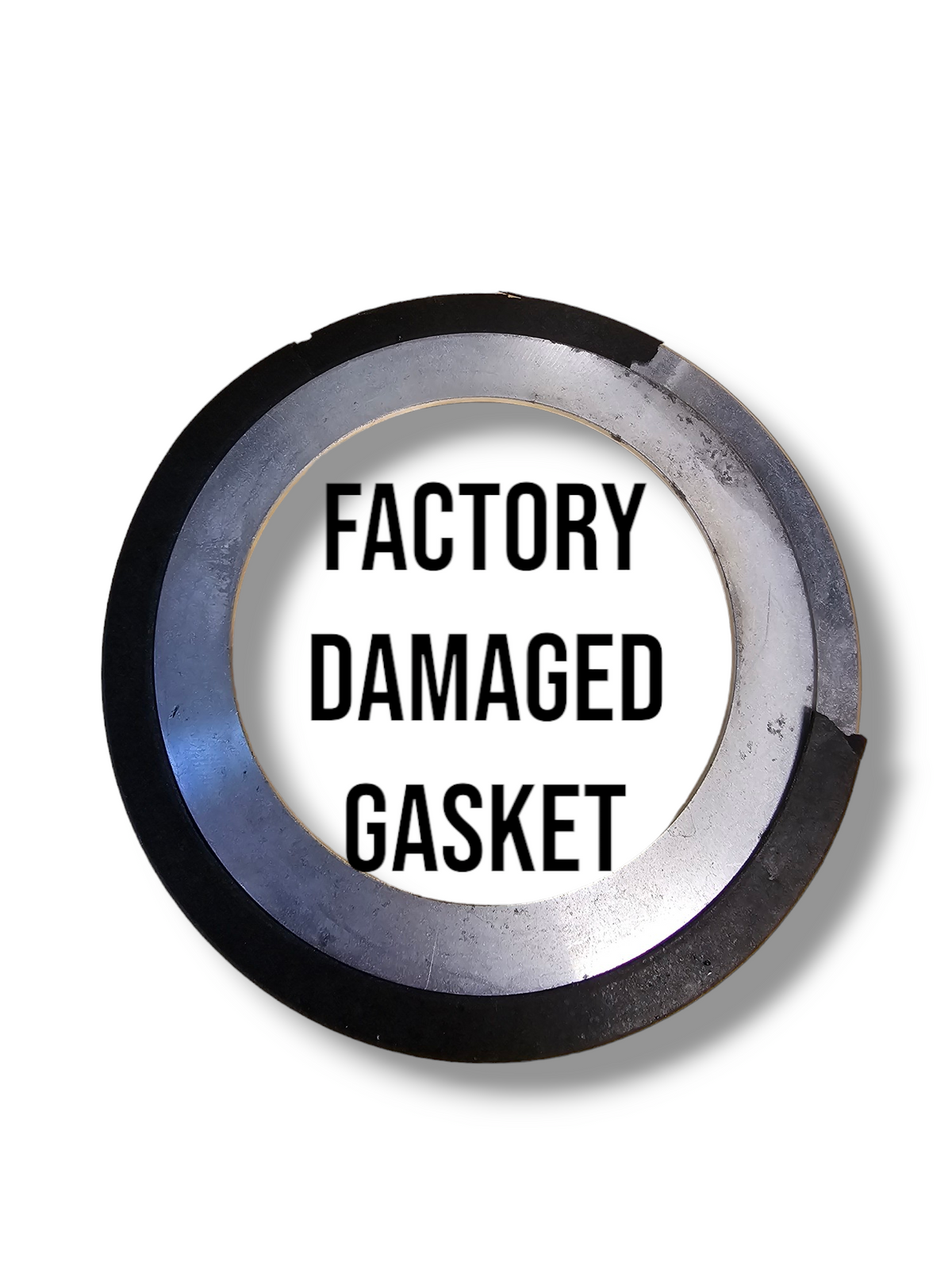 APS Turbo Compressor Cover Gasket, round metal ring with black outer edge, labeled factory damaged