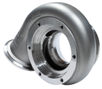 Xona Rotor XR-51S .52 A/R TiAL V-Band turbine housing, angled view showing inlet, outlet, and volute casting.