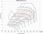 Xona XRE 6869S X4C compressor map chart showing pressure ratio vs corrected air flow curves