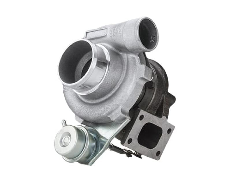 Garrett GT2871R turbocharger, side angle view showing compressor housing, wastegate actuator and flange