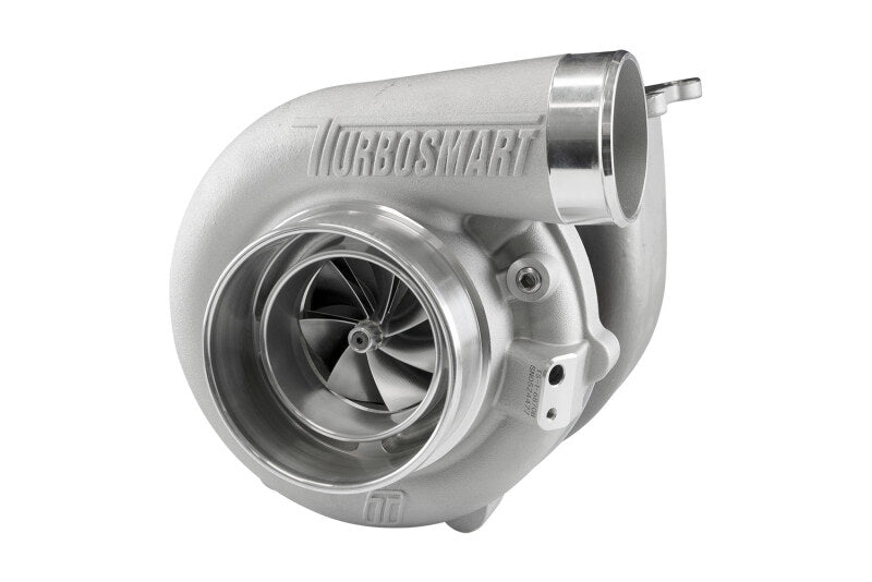 Turbosmart 6870B Kompact D4 1.00AR turbocharger, front angle view showing compressor wheel and inlet housing