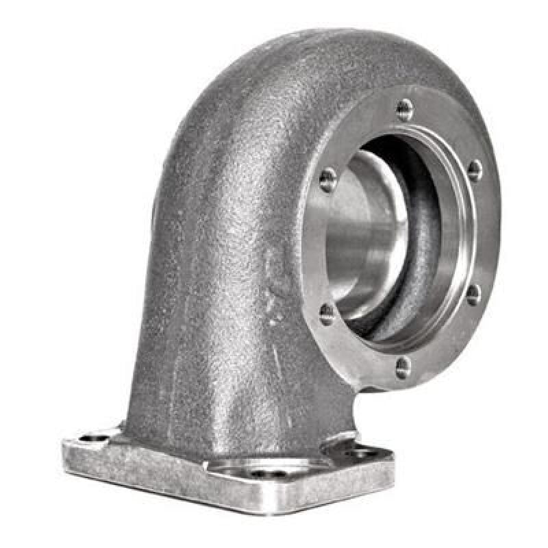 Garrett GT42/GT42R turbine housing kit, 1.15 A/R, angled view showing volute, bolt flange and mounting base
