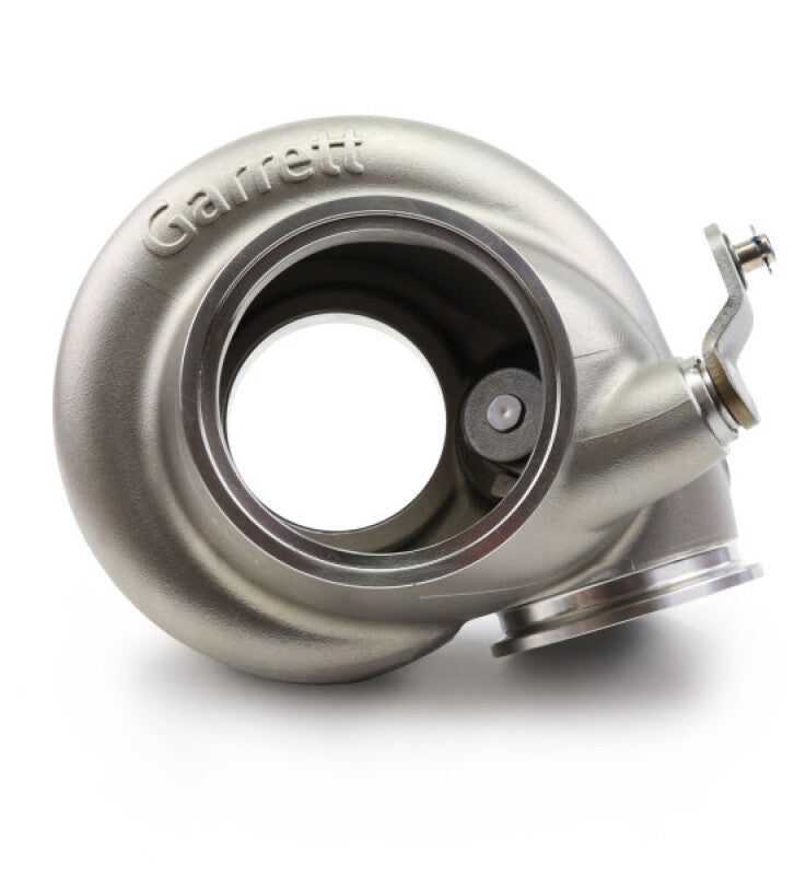 Garrett G30-725 1.01 A/R turbine housing, angled view showing V-band inlet and wastegate flange