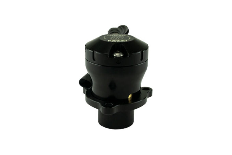 Turbosmart BOV Kompact EM Dual Port VR18, front angle view showing dual side ports and bottom flange