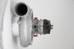 Xona Rotor 95-69S X3C turbo, side view showing compressor wheel, housing and red actuator caps