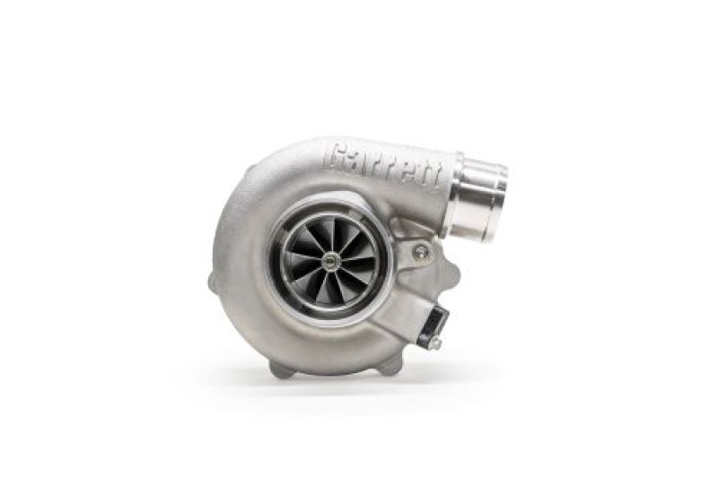 Garrett G25-660 Super Core, reverse rotation turbo, side angle showing compressor wheel and housing