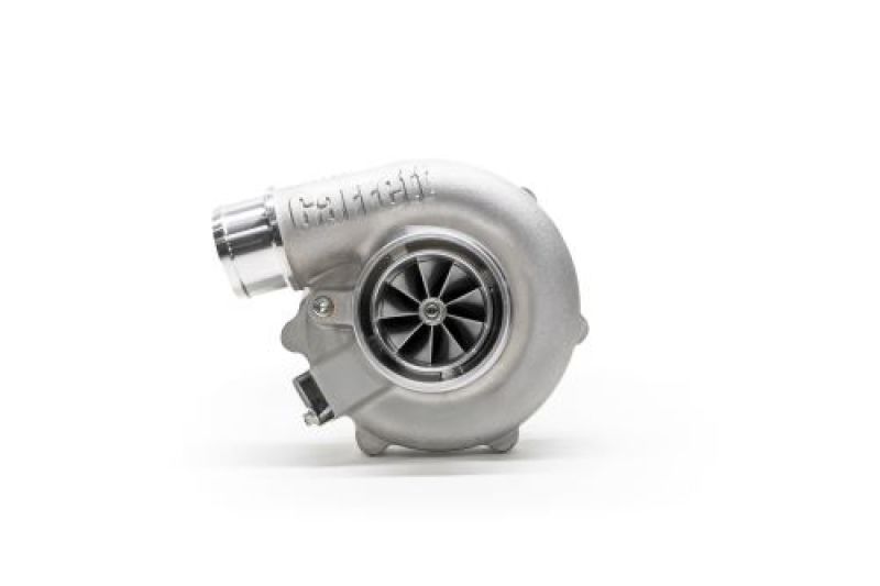 Garrett G25-550 Super Core, reverse rotation turbo, side view showing compressor wheel and inlet