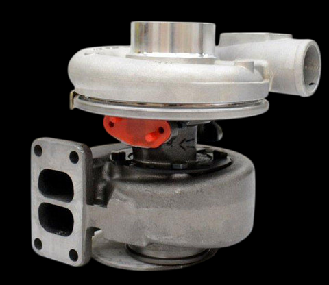 Holset H1C turbocharger 3522778 for Cummins 6BT, side view showing turbine inlet flange and compressor housing