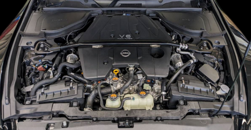 Super SQV Suction Return Kit RZ34 installed in V6 engine bay, top down view of hoses and fittings