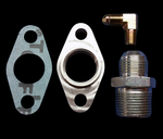 BL T6/Large Frame Turbo Oil Fitting Kit showing gasket, drain flange, 90 degree fitting, and NPT adapter