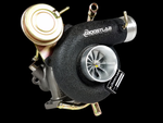 Boost Lab TD06SL2-54X turbocharger, front angle showing compressor wheel, wastegate and oil fittings