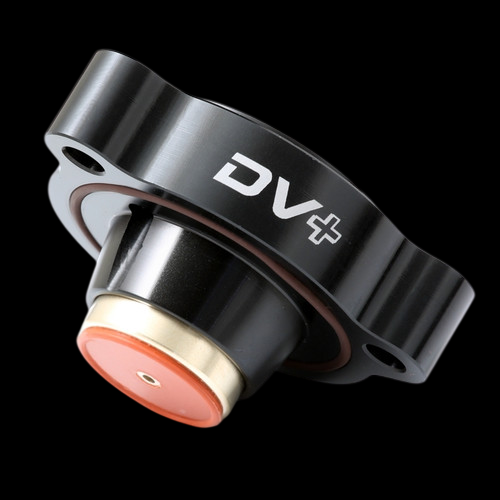 GFB DV+ diverter valve for 2020+ Ford Ranger 2.3 EcoBoost, angled view showing orange piston and mounting flange