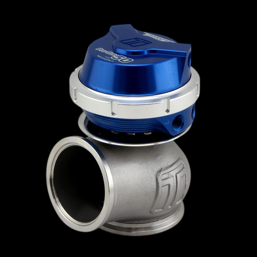 Turbosmart WG50 Gen V Pro-Gate 50 external wastegate, blue actuator top, cast steel flange base