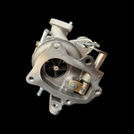 BL VF52-HF turbocharger front view, showing compressor wheel, wastegate arm and mounting flange