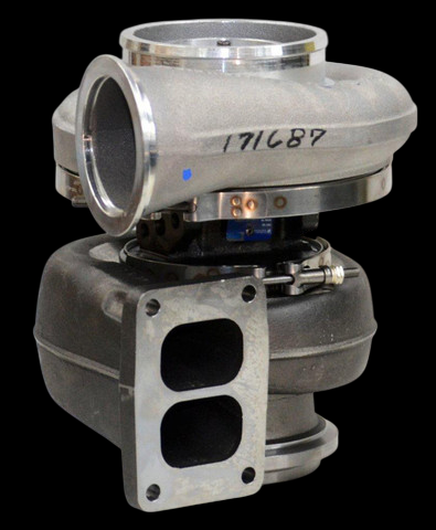 BorgWarner S400S062 turbo for Detroit Diesel Series 60, front angle, T4 flange visible