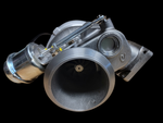 K31 turbocharger for Detroit Diesel Series 60, front angle showing compressor housing and wheel, actuator