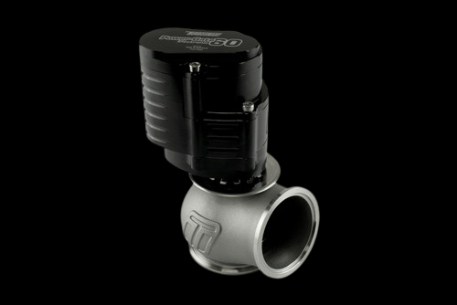 Turbosmart WG45 Gen V Power-Gate 60 electronic wastegate, black actuator, side angle view