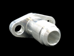 Boost Lab BL Billet EFR Turbo Oil Drain Flange, -10AN fitting, angled view showing bolt holes