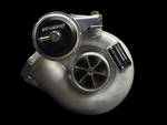 Boost Lab RB450 Turbo Upgrade for RB25DET, angled view showing compressor wheel and wastegate actuator