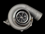 BL6062R Billet Turbocharger front view showing compressor wheel, housing and inlet pipe on black background