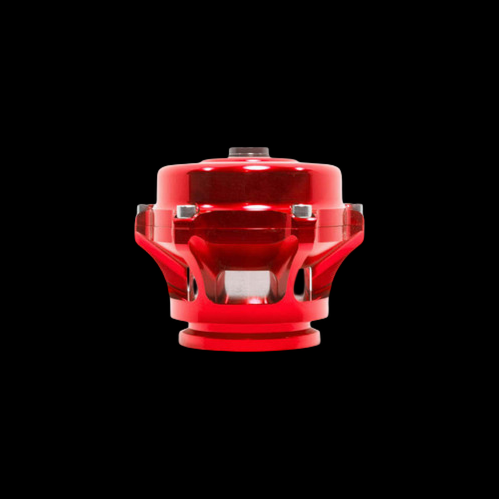 TiAL Sport Q BOV 6 PSI Spring in red, front view showing dome top, mounting flange and bolts